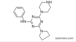 Molecular Structure of 433329-01-2 (N-Phenyl-4-(1-piperazinyl)-6-(1-pyrrolidinyl)-1,3,5-triazin-2-amine)